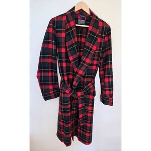 VTG Pendleton Pure Virgin Wool Red/Green/Black Tartan Plaid Robe - Men's Small